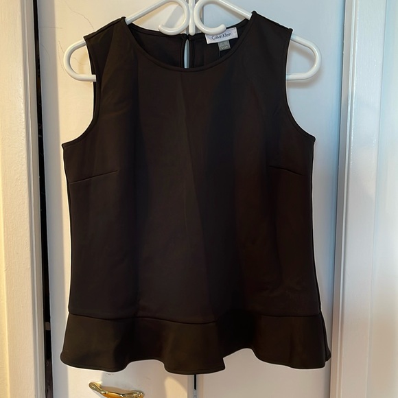 BNWT Black CK peplum Top. Size S - Picture 1 of 3